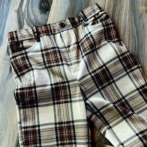 Plaid straight leg pant